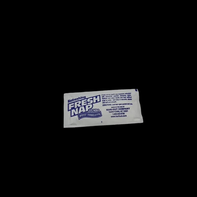 Fresh Nap™ Moist Towelette Jumbo 8X8 IN Lemon Blue White Individually Wrapped Quick Dry Single Use 500/Case
