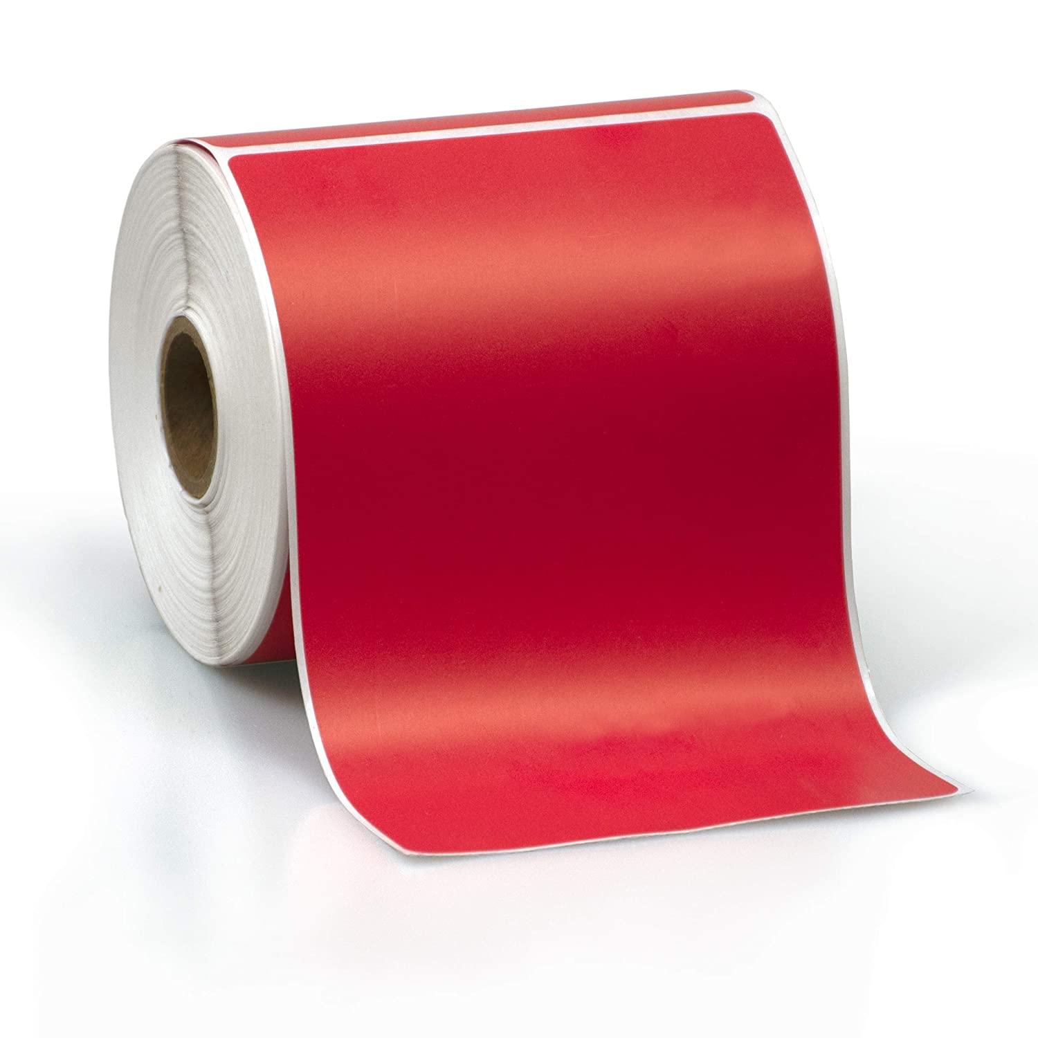 Direct Thermal Label 4X3 IN Red Coated Paper Perforated 1900 Count/Roll 4 Rolls/Case