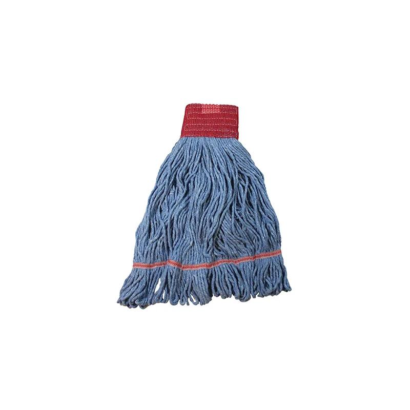 Impact® Mop Head Large (LG) Blue Red Cotton Synthetic Blend Saddle Loop End 5IN Mesh Headband Tailband 12 Count/Case