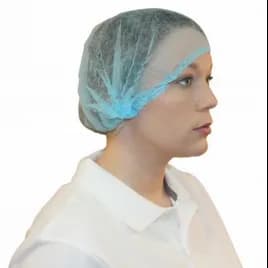 Bouffant Cap 24 IN Blue Pleated PP 100 Count/Bag 10 Bags/Case
