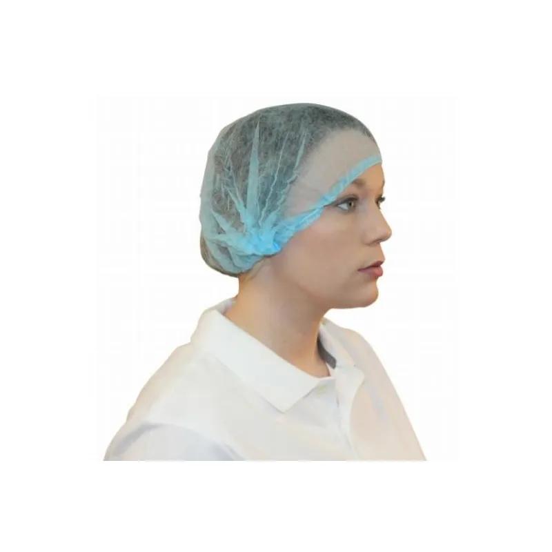 Bouffant Cap 24 IN Blue Pleated PP 100 Count/Bag 10 Bags/Case