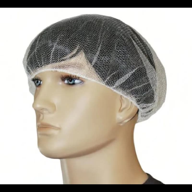 Hairnet 28 IN White Heavyweight Polyester Mesh 100 Count/Bag 10 Bags/Case