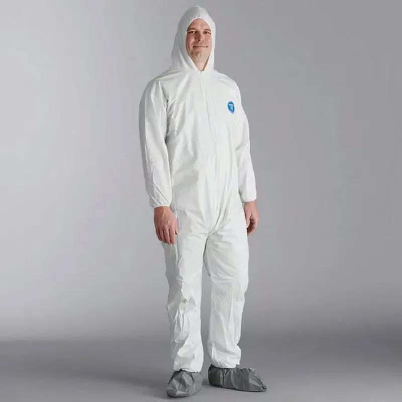 ProMax® Coveralls XXXL White Microporous Fabric Elastic Wrists Attached Hood & Boots Zippered Front 25/Case
