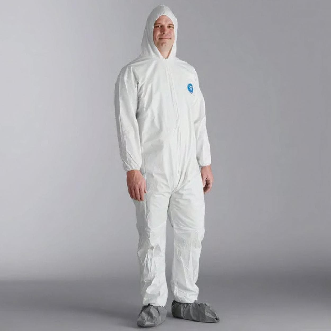 ProMax® Coveralls XXXXL White Microporous Fabric Elastic Wrists Attached Hood & Boots Zippered Front 25/Case