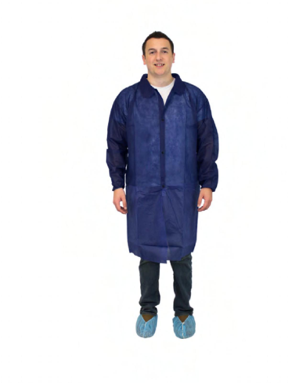 PolyLite® Lab Coat XL Blue PP No Pockets Elastic Wrists 30/Case