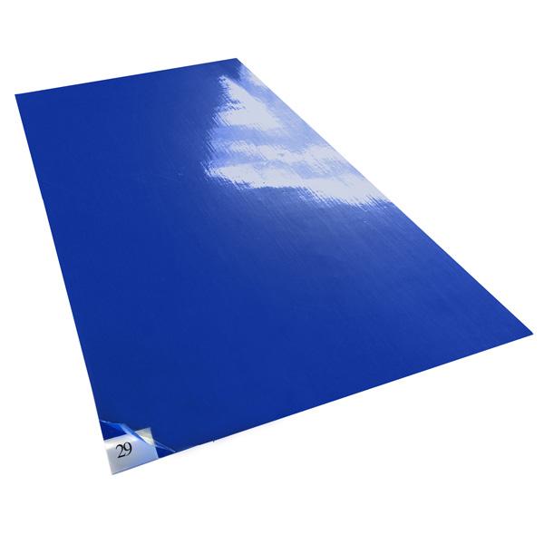 Tacky Traxx Floor Mat 36X45 IN Blue Rubber Adhesive Peel-Off Sheets Numbered Corner Tabs 30 Cnt/Pack 4 Packs/Case