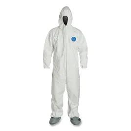 Tyvek® Coveralls XL White Tyvek® High-Density Polyethylene (HDPE) Zippered Front Serged Seams 25/Case