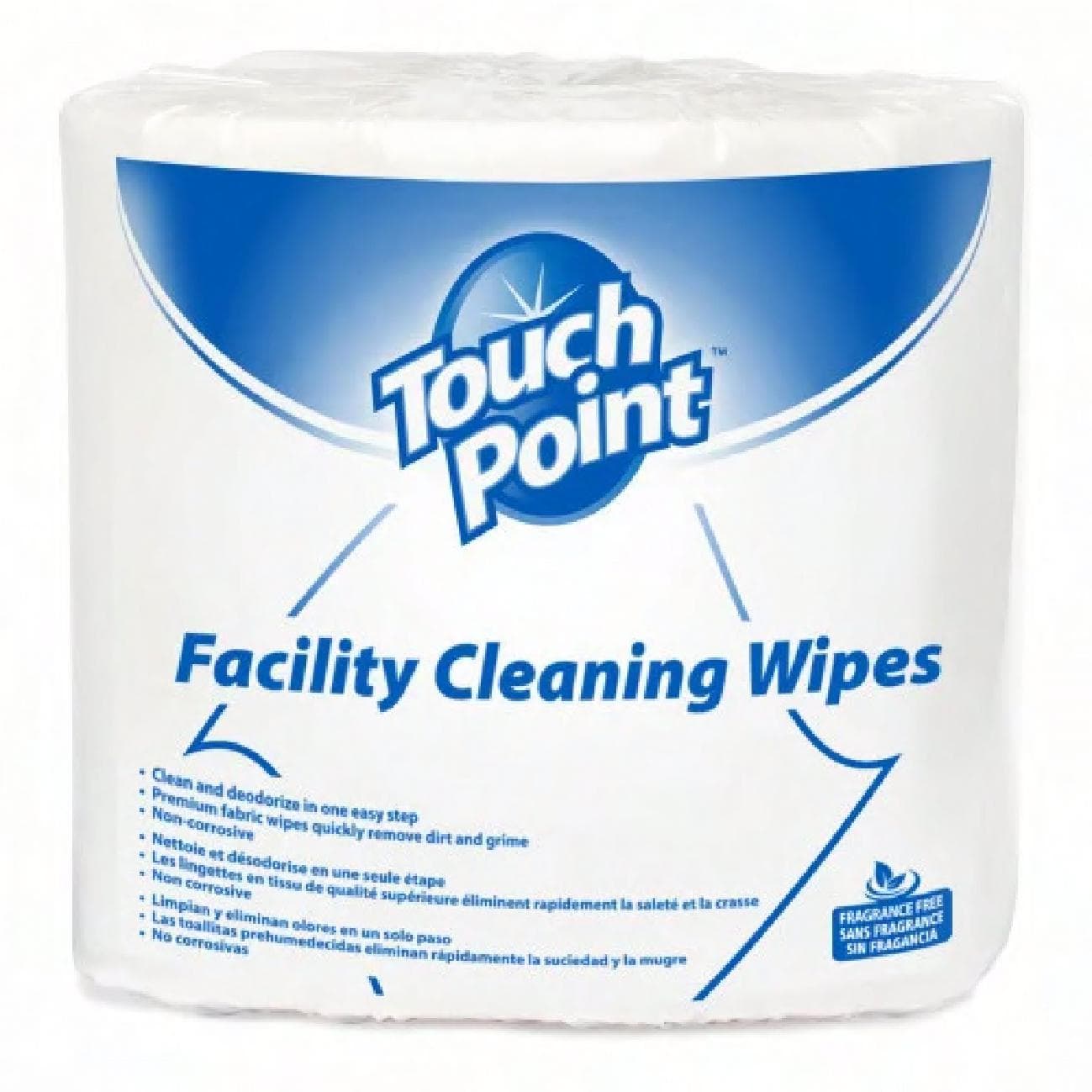 Touch Point® Cleaner Unfolded: 8X5 IN Surface Wipe 2000 Count/Roll 2 Rolls/Case