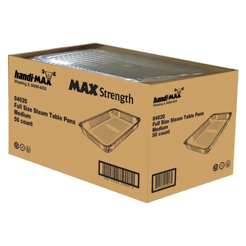 Handi-Max Steam Table Pan Medium (MED) Full Size 232 OZ Aluminum 50/Case