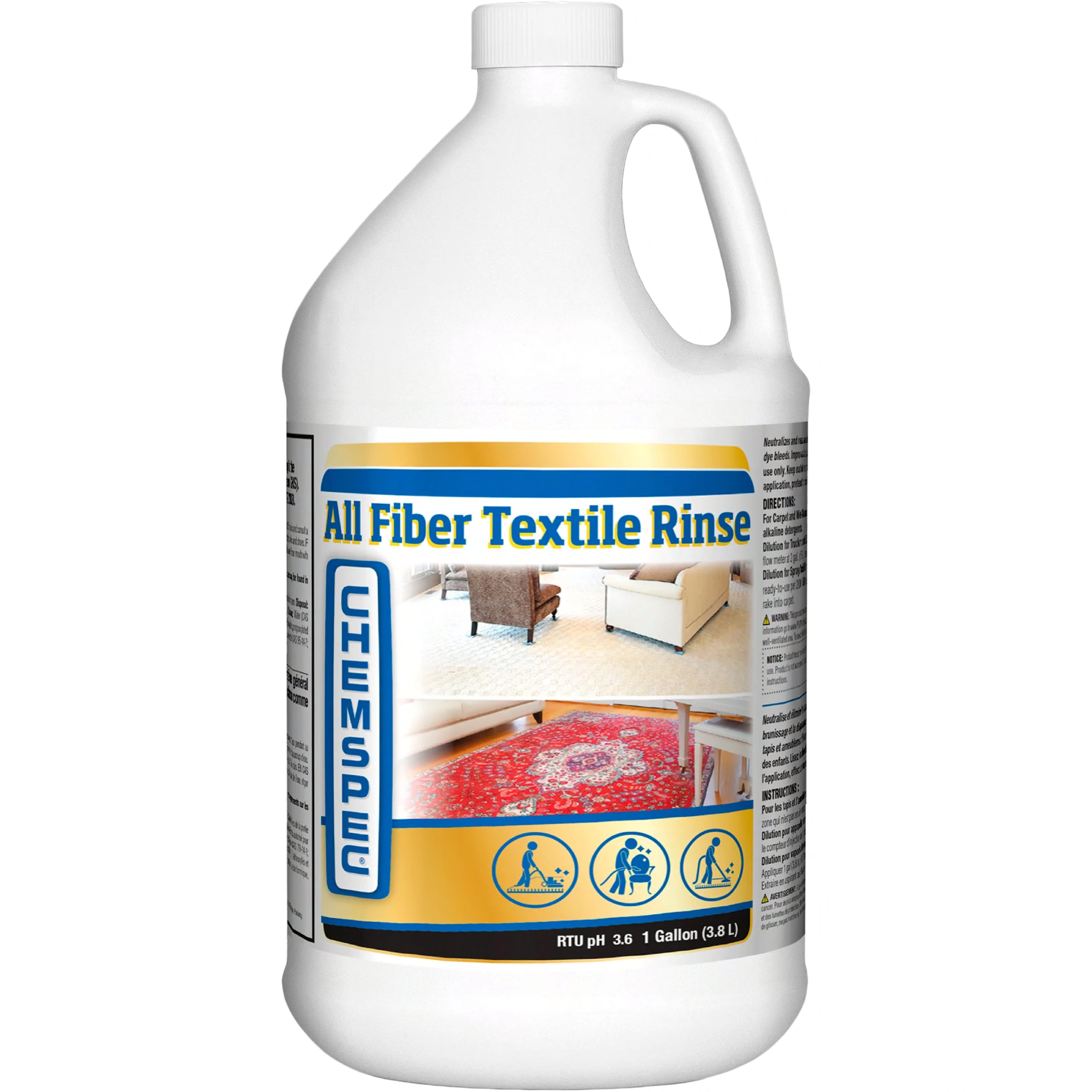 All Fiber Textile Rinse Carpet Cleaner 1 GAL Liquid Concentrate 4/Case
