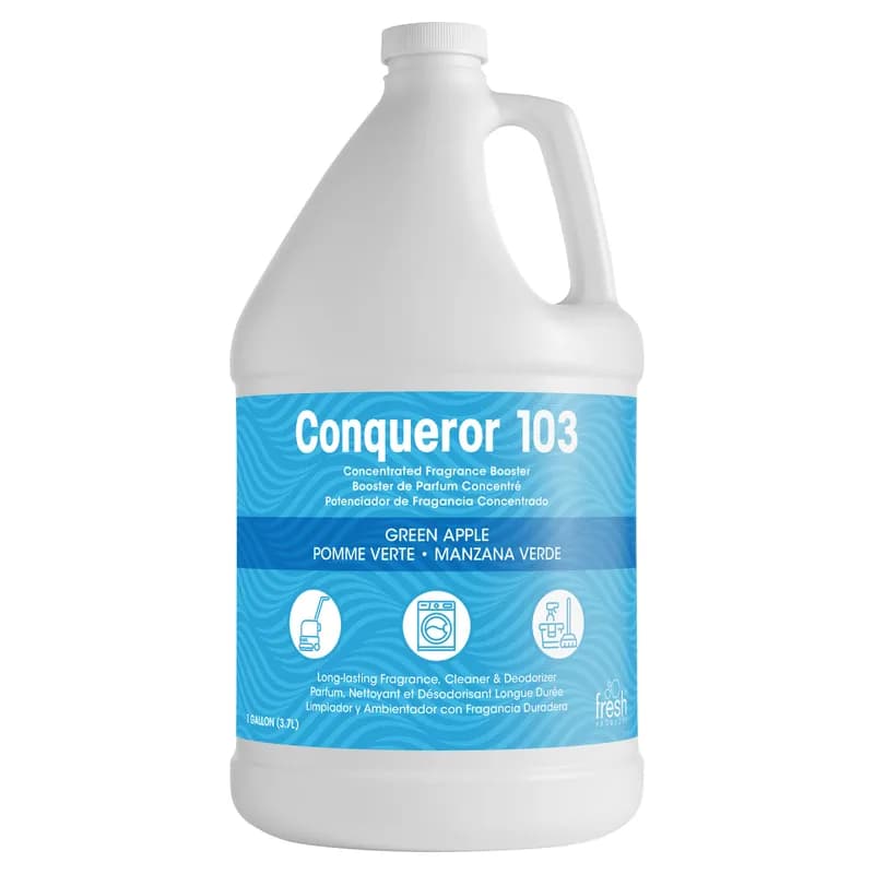 Conqueror 103 Deodorizing Cleaner Green Apple Clear 1 GAL 4/Case