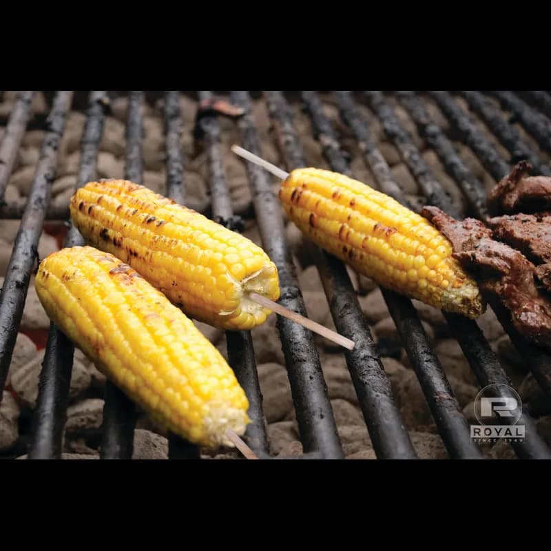 Food Skewer 8.5 IN Wood Round Assorted Brown Thick 5000/Case