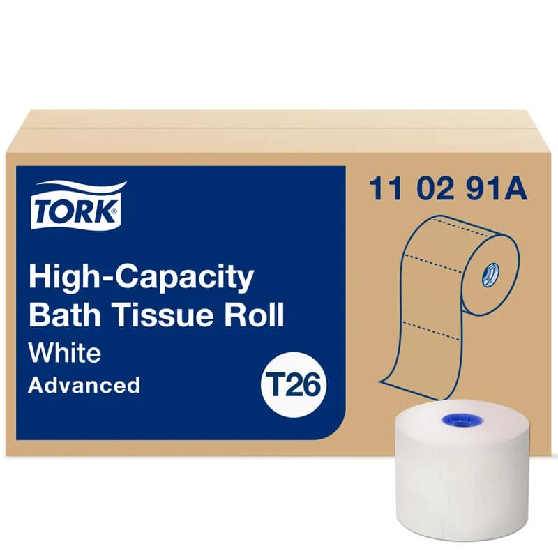 Tork Toilet Paper & Tissue Roll T26 3.75X3.77 IN 625 FT 1PLY White High Capacity Embossed Refill 2000 Sheets/Roll