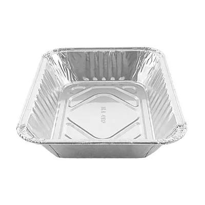 Take-Out Container Base 6.5X5 IN Aluminum Silver Oblong Shallow 1000/Case