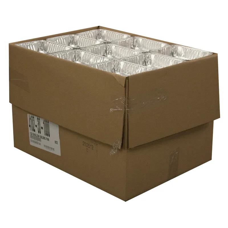 Take-Out Container Base 6.5X5 IN Aluminum Silver Oblong Shallow 1000/Case