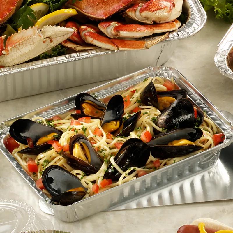 Take-Out Container Base 6.5X5 IN Aluminum Silver Oblong Shallow 1000/Case