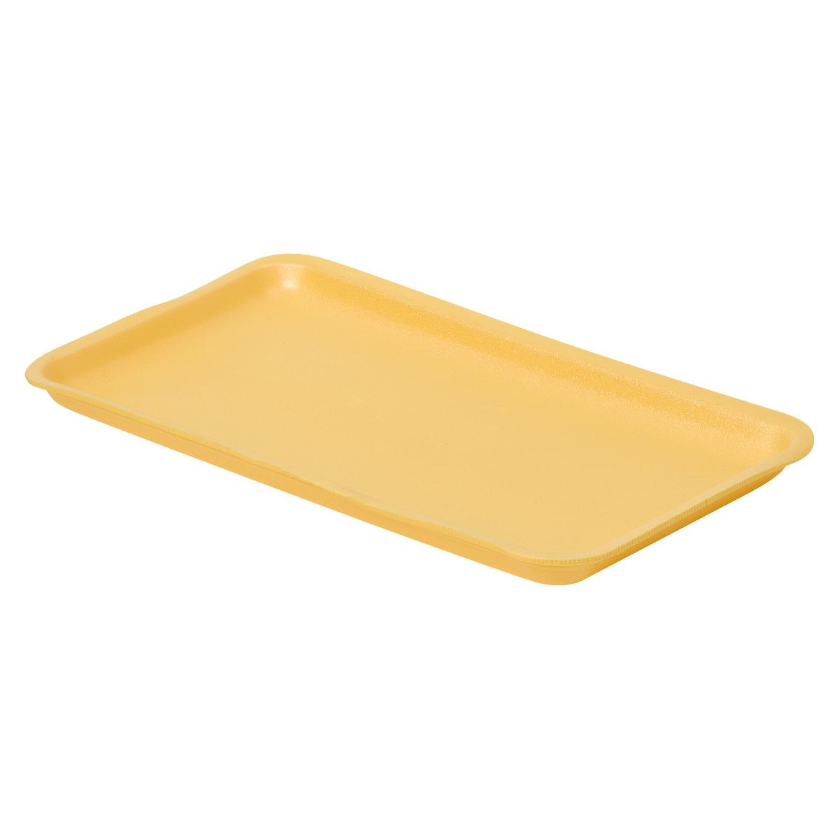 1525S Meat Tray 8X14.75X0.9 IN Polystyrene Foam Yellow Rectangle 250/Case