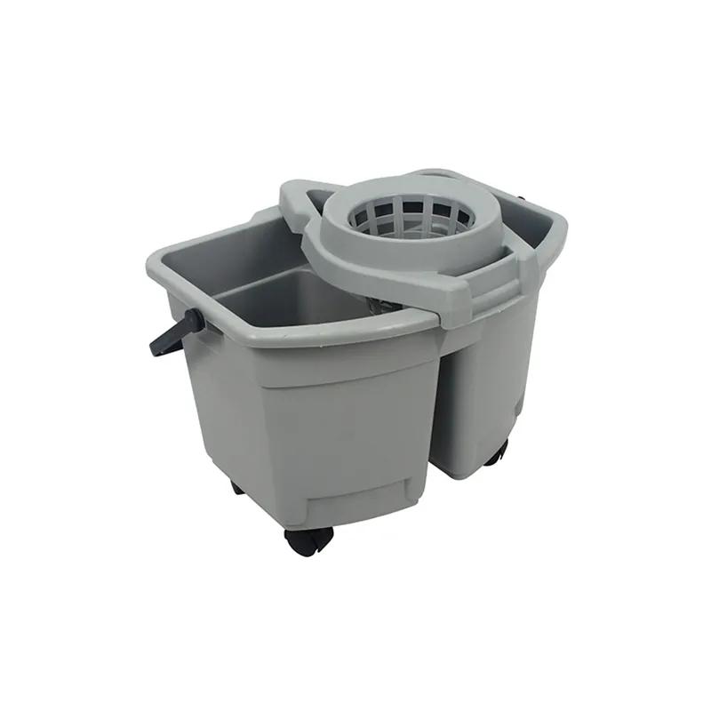 Impact® Mop Bucket & Wringer 15 QT Plastic Gray Divided Pail Sliding Access 4 Count/Case