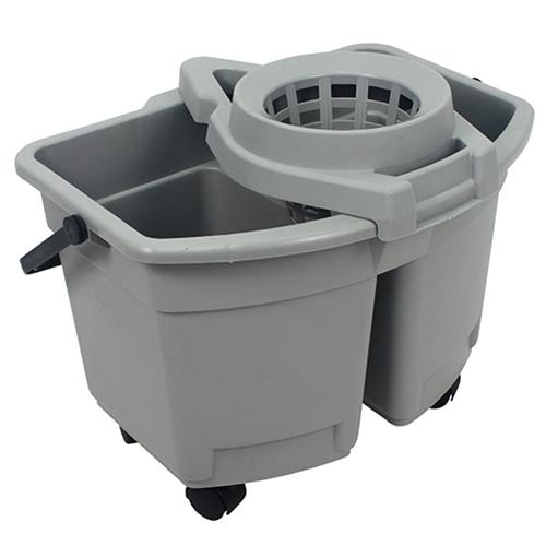 Impact® Mop Bucket & Wringer 15 QT Plastic Gray Divided Pail Sliding Access 4 Count/Case