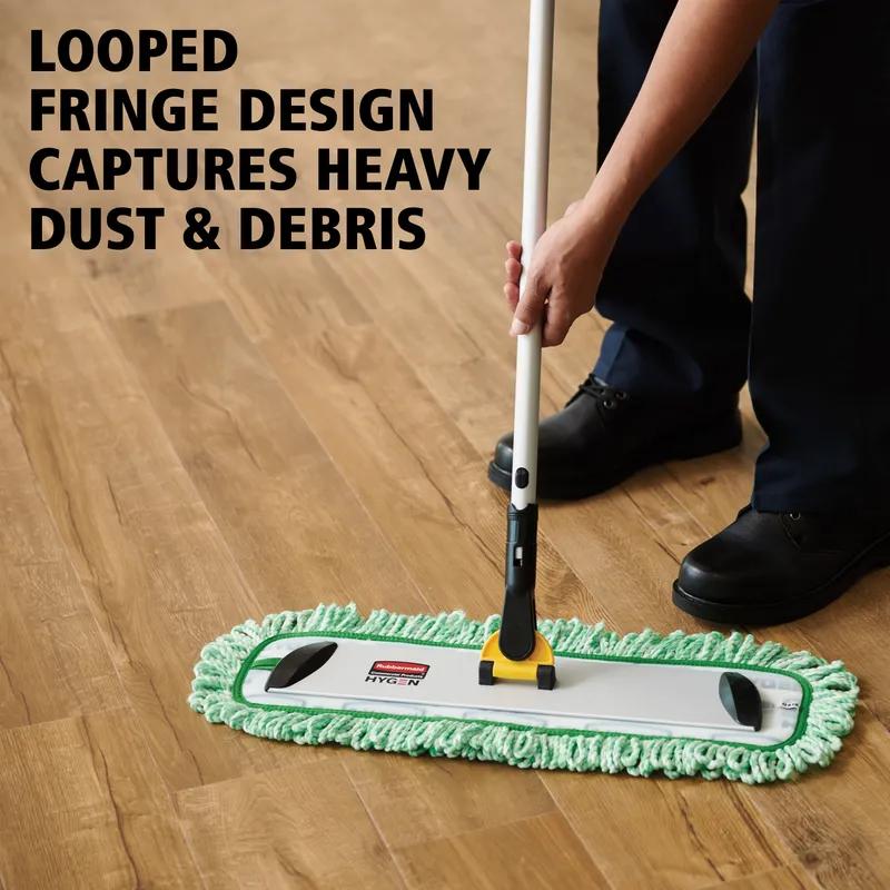 Hygen™ Dust Mop 18 IN Green Microfiber Fringed 6/Case