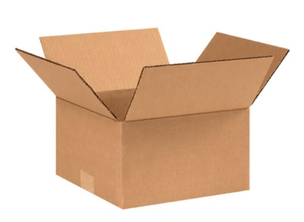 Box 9X9X5 IN Kraft Corrugated Cardboard B-Flute 32ECT Die Cut 123 Bottom 1/Each