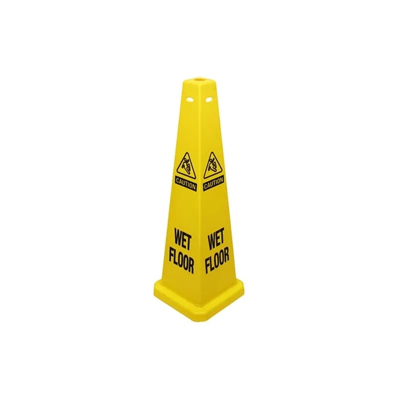 Impact® Wet Floor Sign 36 IN Yellow Black Plastic 4-Sided 5 Count/Case