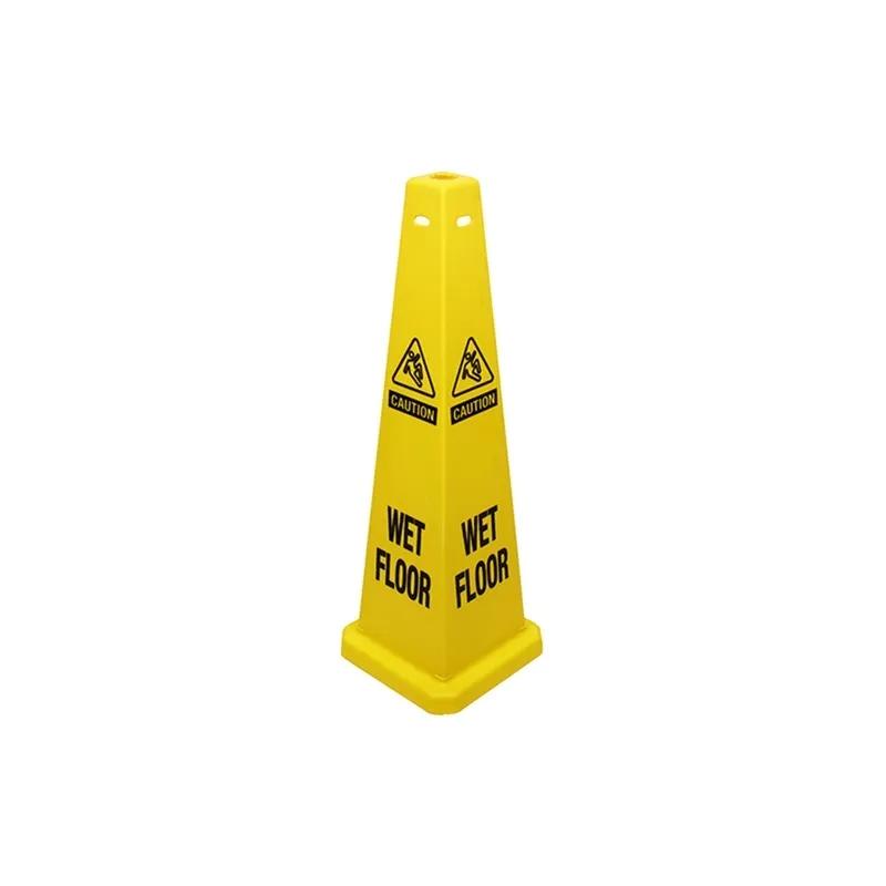 Impact® Wet Floor Sign 36 IN Yellow Black Plastic 4-Sided 5 Count/Case