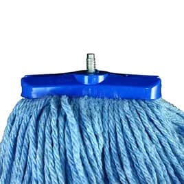 Wet Mop 20 OZ Blue Cotton Polyester Blend Cut End Screw Type 12 Count/Case
