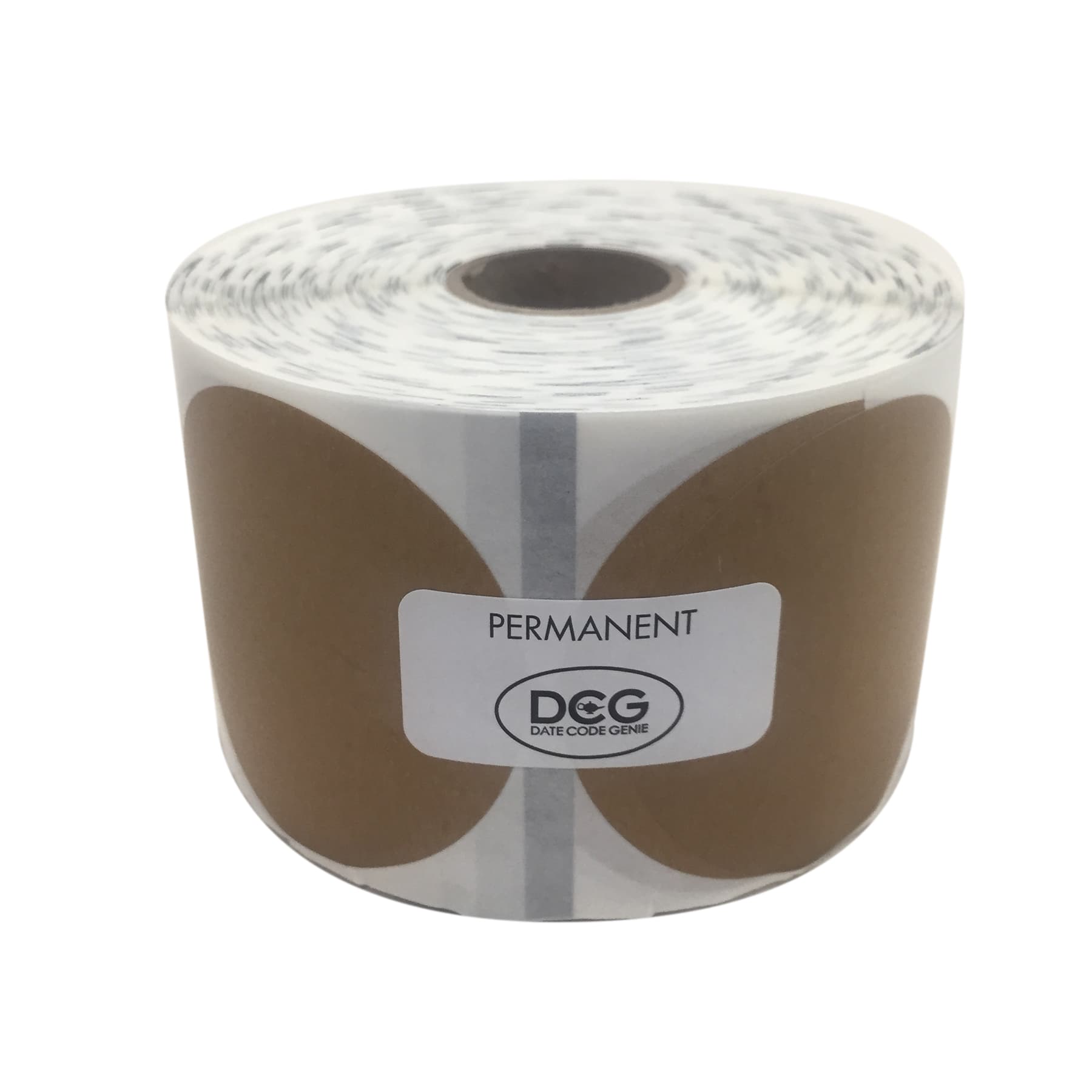DateCodeGenie® Blank Label 3 IN Kraft Circle Permanent 500 Count/Roll 4 Rolls/Case 2000 Count/Case