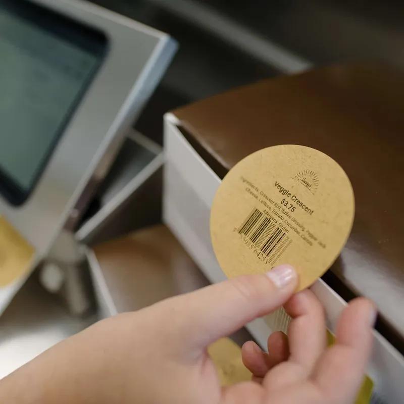 Blank Label 3 IN Kraft Circle Permanent 500 Count/Roll 4 Rolls/Case 2000 Count/Case