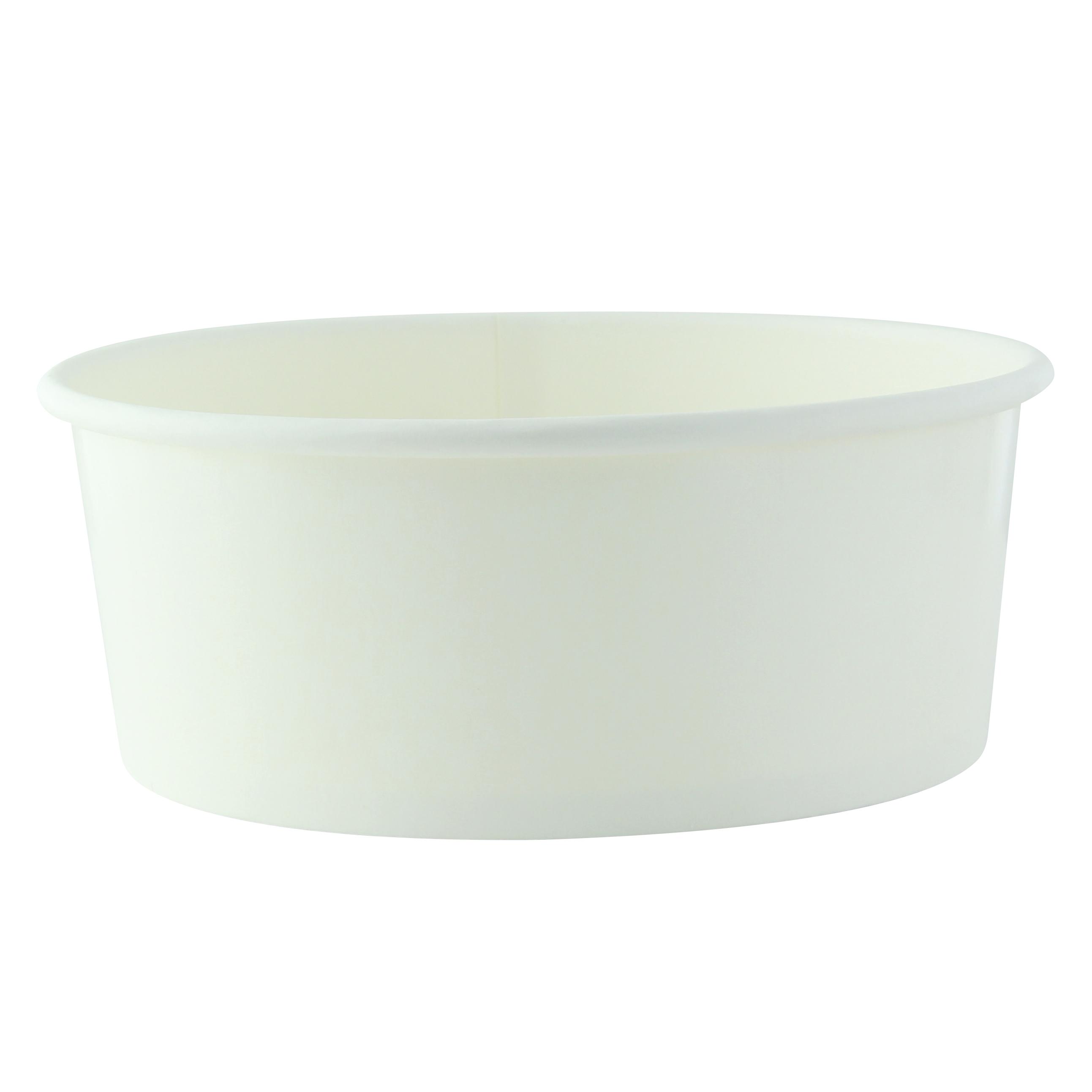 Food Container Base 24 OZ Paper White Round Grease Resistant 45 Count/Pack 8 Packs/Case 360 Count/Case