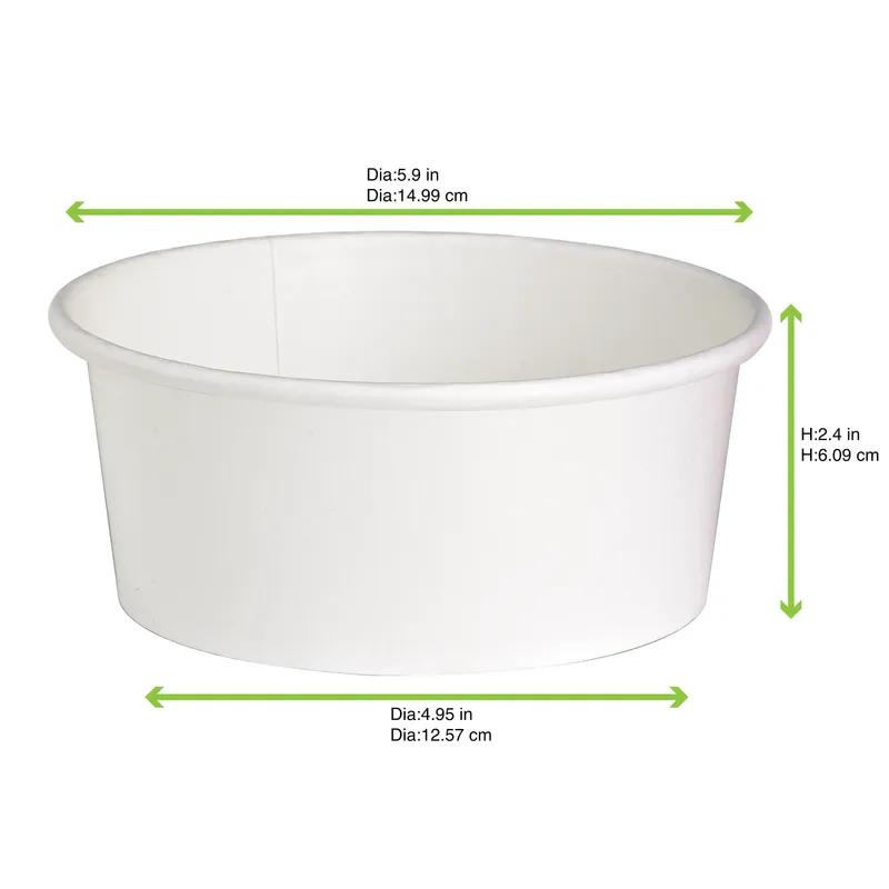 Food Container Base 24 OZ Paper White Round Grease Resistant 45 Count/Pack 8 Packs/Case 360 Count/Case