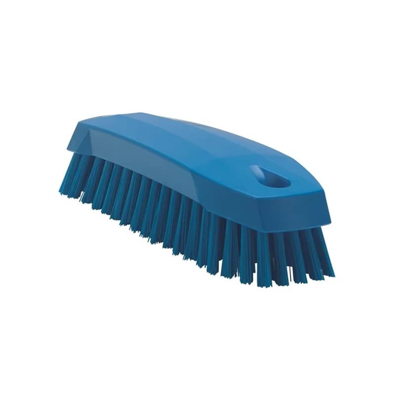 Vikan® Hand Brush Scrub Brush 6.5X2X1.8 IN PP Polyester Stainless Steel Blue Medium 1/Each