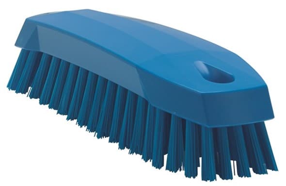 Vikan® Hand Brush Scrub Brush 6.5X2X1.8 IN PP Polyester Stainless Steel Blue Medium 1/Each