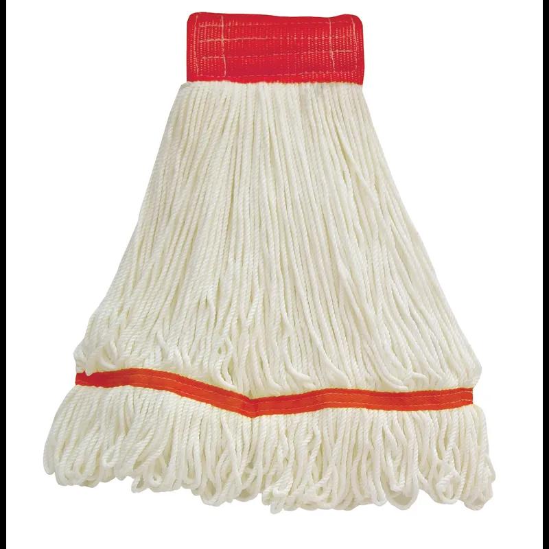 MaxiPlus® Mop Head Large (LG) White Microfiber Loop End 5IN Headband 1/Each