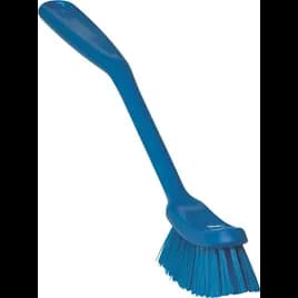 Vikan® Dishes Brush 11.4X1X2.6 IN PP Polyester Stainless Steel Blue Narrow Medium 1/Each