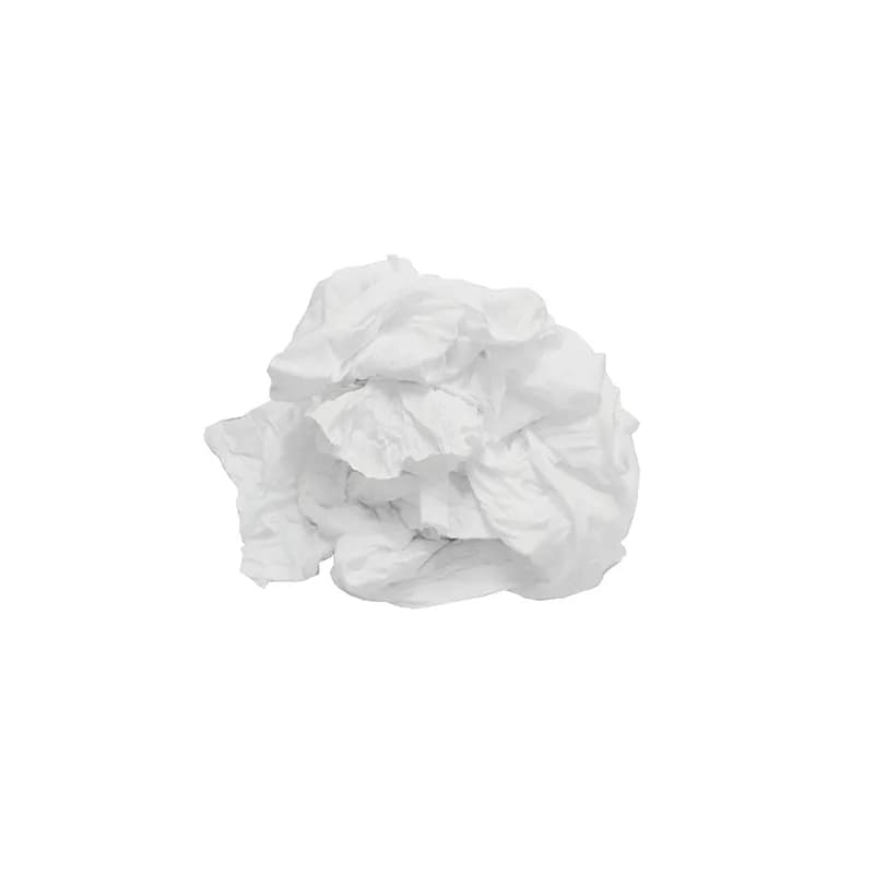 TaskBrand® T-Shirt Rag 10 LB Knit White Bleached Unwashed 1/Box