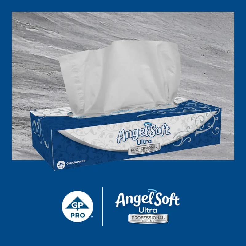Angel Soft Professional® Facial Tissue 8.4X7.5 IN 2PLY White 126 Sheets/Pack 10 Packs/Case 1260 Sheets/Case