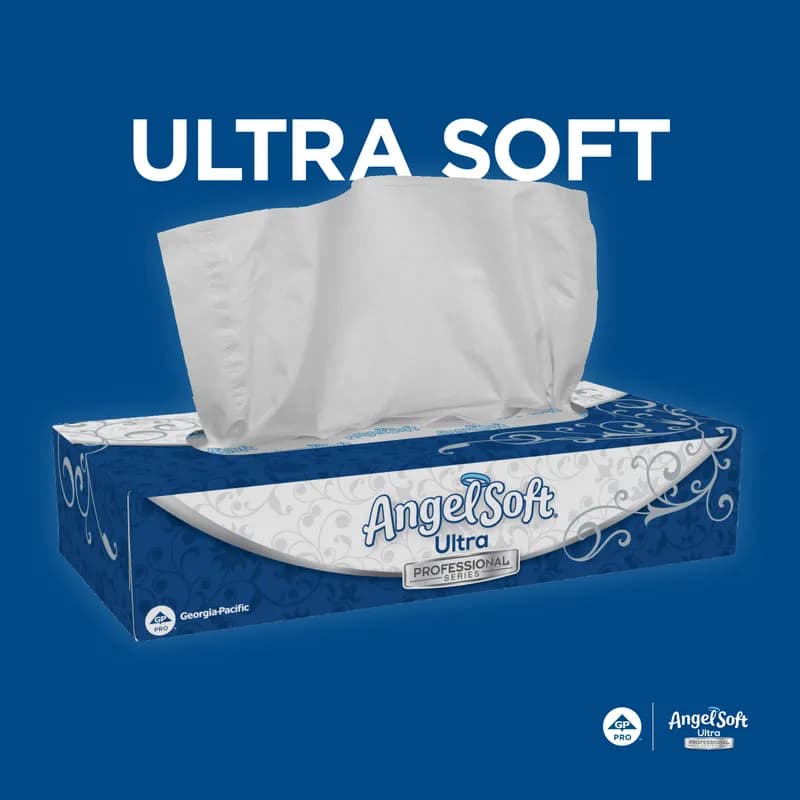 Angel Soft Professional® Facial Tissue 8.4X7.5 IN 2PLY White 126 Sheets/Pack 10 Packs/Case 1260 Sheets/Case