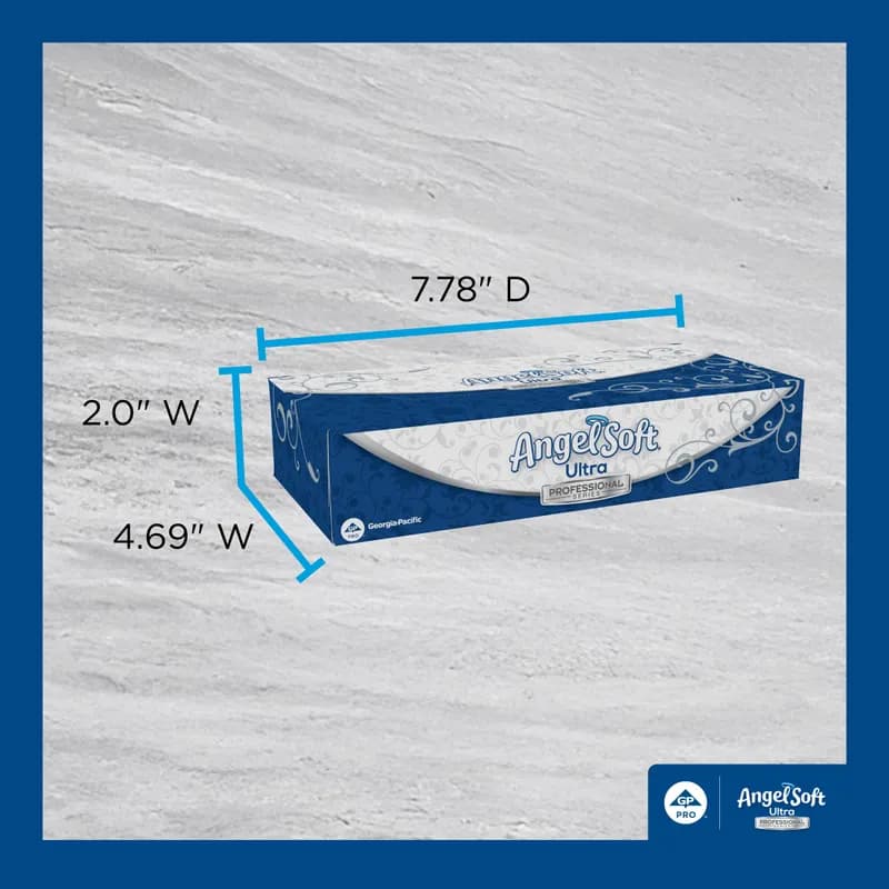 Angel Soft Professional® Facial Tissue 8.4X7.5 IN 2PLY White 126 Sheets/Pack 10 Packs/Case 1260 Sheets/Case