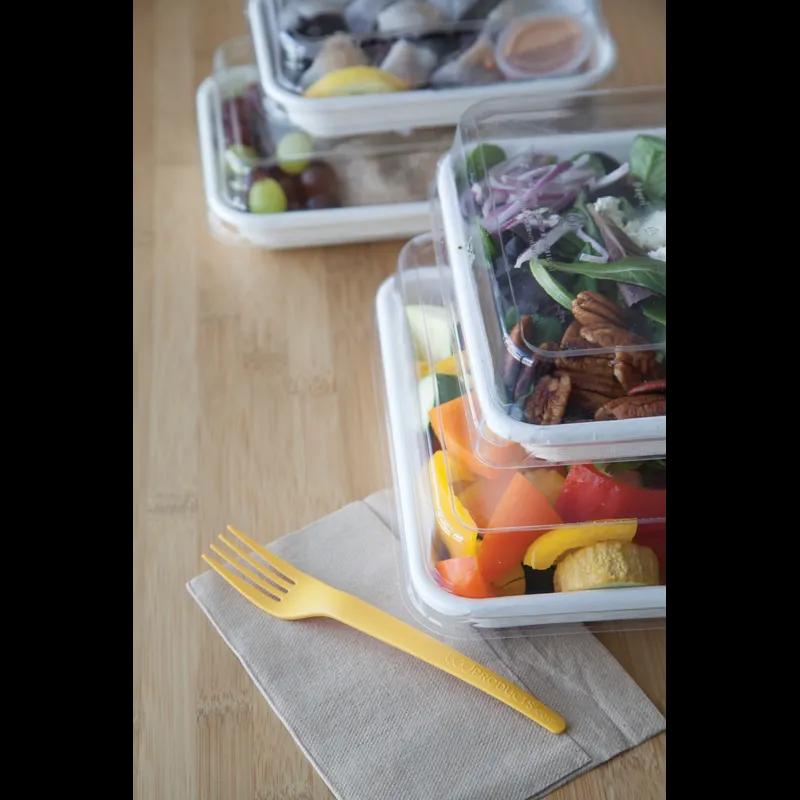 WorldView Take-Out Container Base 8X8 IN Sugarcane White Square 200/Case