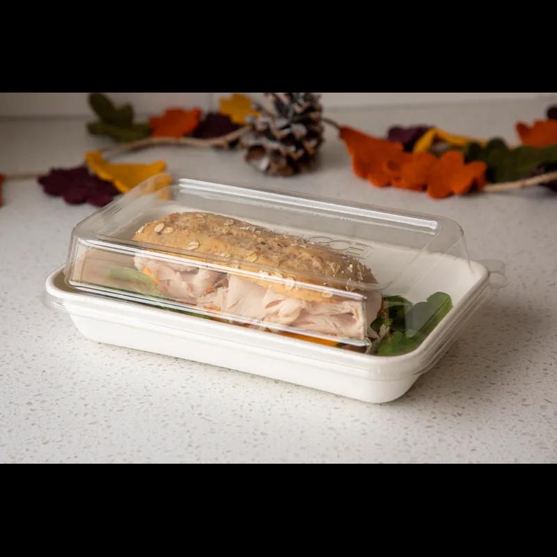 WorldView Lid Flat 10X7 IN RPET Clear Rectangle For 8 OZ Container 200/Case