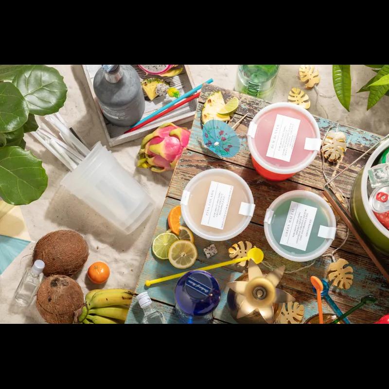 Lid Flat 4.7X0.4 IN 1 Compartment PE Clear Round For 8-32 OZ Deli Container Unhinged Recessed 480/Case