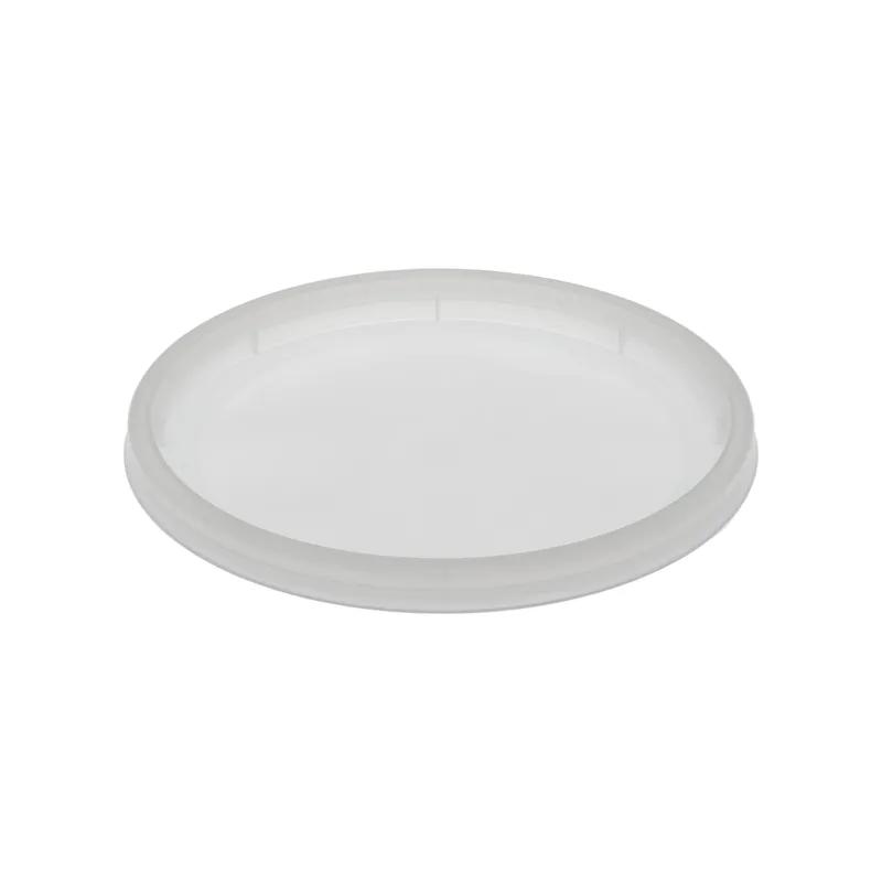 Lid Flat 4.7X0.4 IN 1 Compartment PE Clear Round For 8-32 OZ Deli Container Unhinged Recessed 480/Case