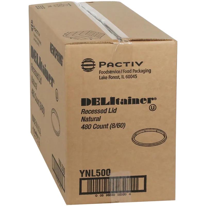 Lid Flat 4.7X0.4 IN 1 Compartment PE Clear Round For 8-32 OZ Deli Container Unhinged Recessed 480/Case