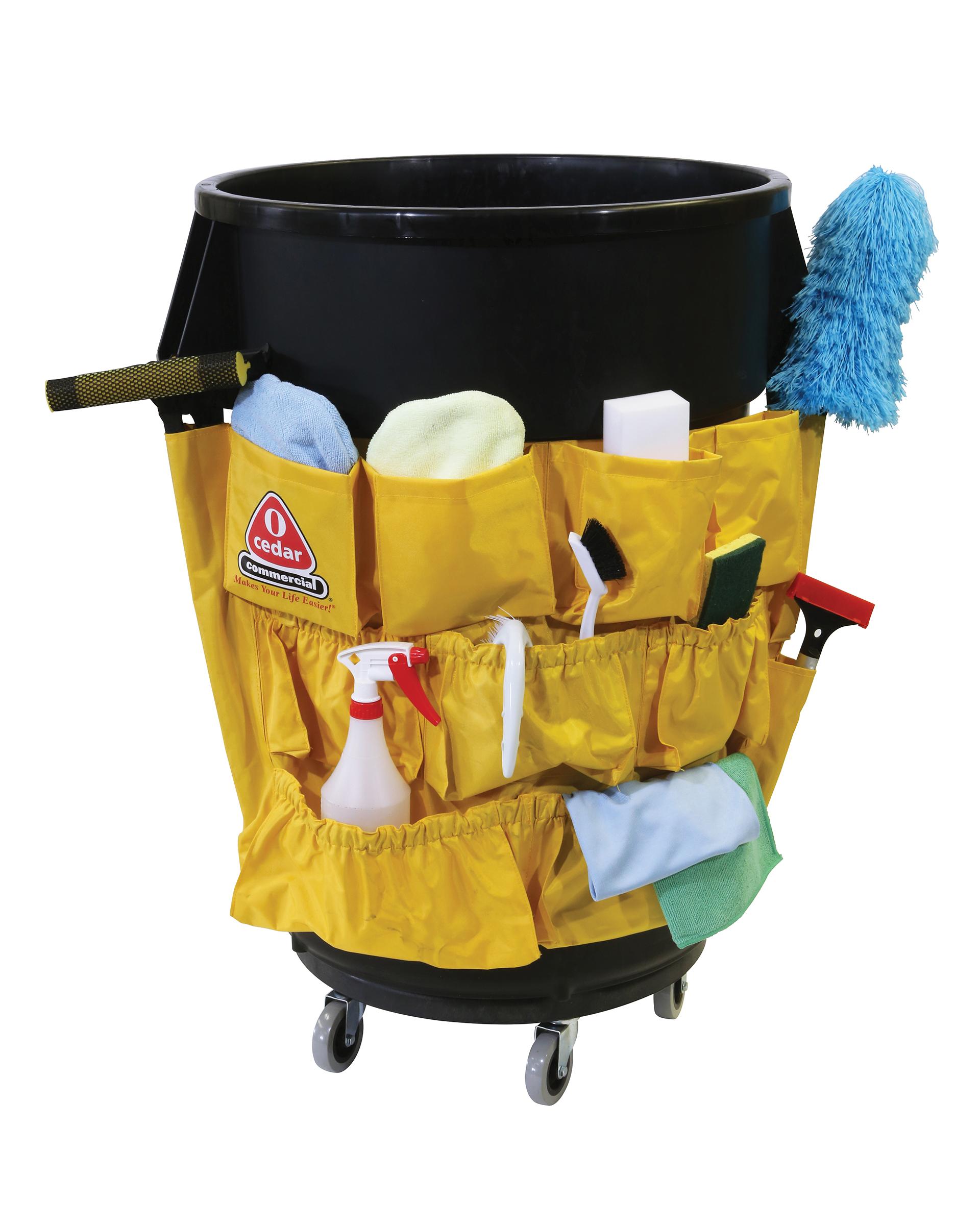 Gladiator™ Caddy Bag Fits 32 GAL & 44 GAL Containers Yellow Nylon 9-Pocket Adjustable Buckles 1/Each