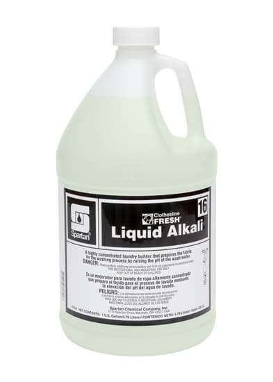 Clothesline Fresh® Liquid Alkali 16 Mild Scent Laundry Builder 1 GAL Alkaline Liquid 4/Case