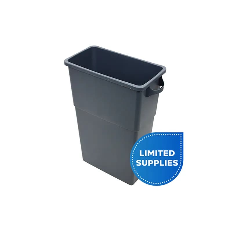 Trash Can 23 GAL Gray Plastic Thin 4 Count/Case