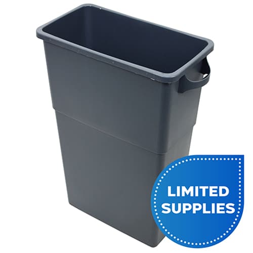Trash Can 23 GAL Gray Plastic Thin 4 Count/Case