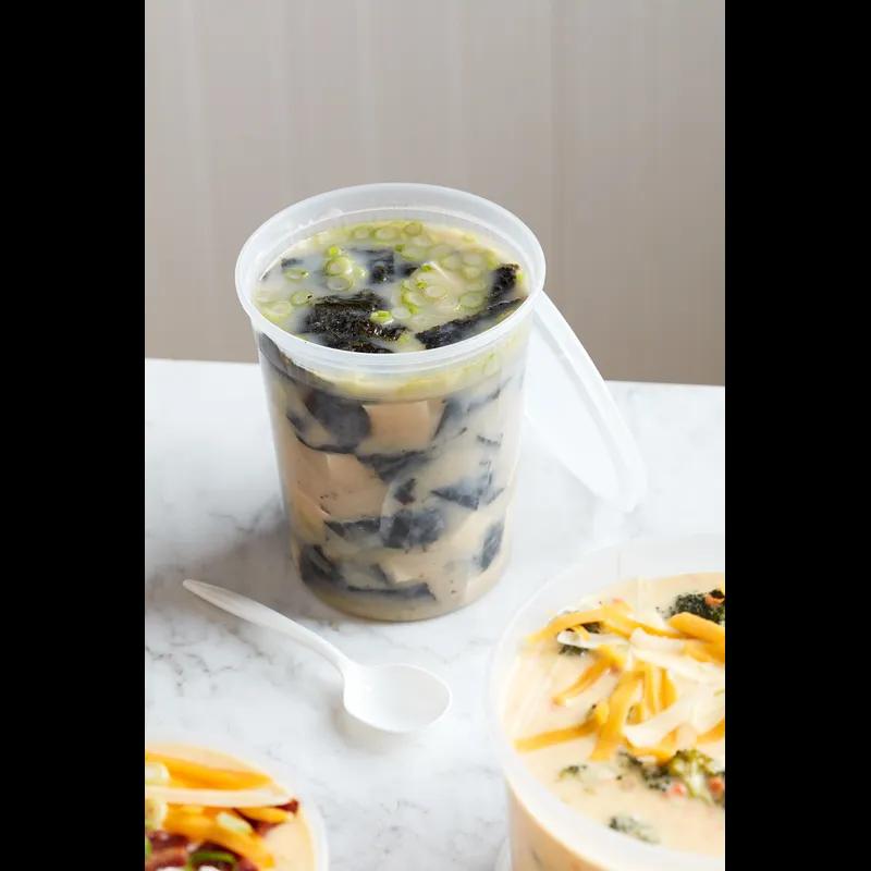 Deli Container Base 32 OZ PP Clear Round Microwave Safe 480/Case